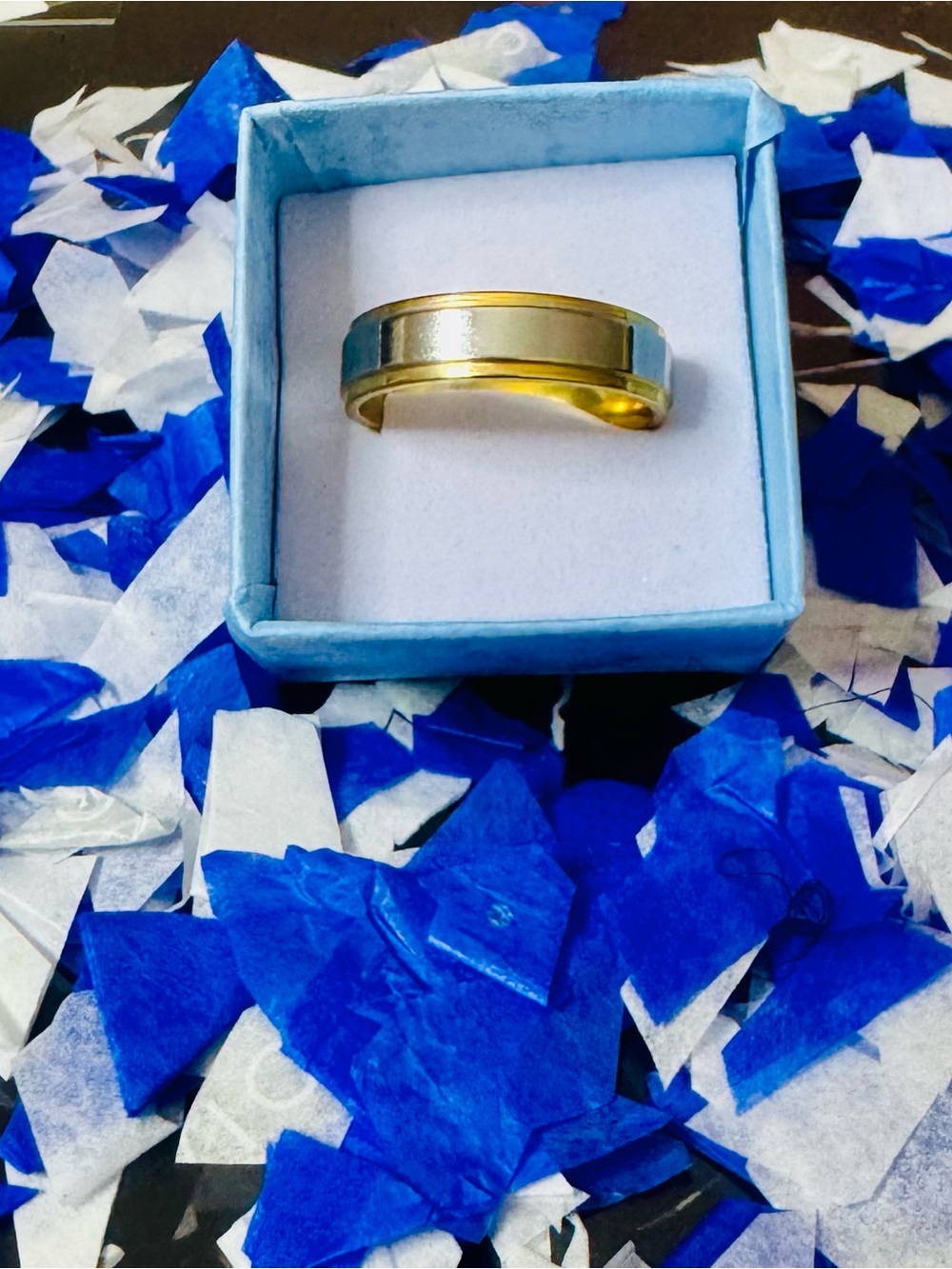 Two-Tone Gold and Silver Men's Band - Classic Men's Ring